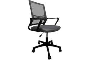 Gio Arreda Sedia Ufficio Ergonomica Poltrona Ufficioper Computer Supporto Lombare Regolabile (Grigio Scuro)
