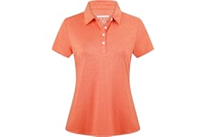 EKLENTSON Damen Poloshirt Kurzarm Funktions Polo Sommershirts Schnelltrocknend Sportshirt Casual Polohemd Tennis Golf Shirt