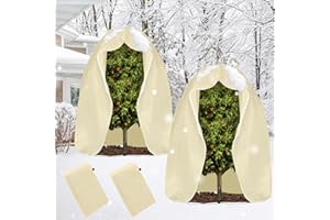 LAISLLA Voile Hivernage Plante Exterieur, 250 x 360CM Housse Hivernage Plante avec Cordon de Serrage et Zipper, Housse de Protection pour Housse d'hivernage Plante Réutilisable 2 pièces