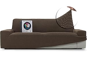 FAVERTI® Funda Sofá Super Elástica 3 plazas de 180 a 230 cm | Modelo NOVELE | Ante | Funda Universal Ideal para Cualquier Forma de sofá | Protector de Calidad Tejido Jacquard Tacto algodón