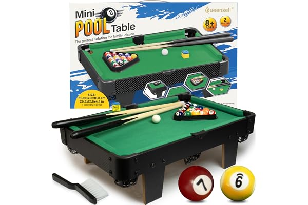Table De Jeu – Mini Table De Billard de 50 cm, Petite Tables de Pool pour Soirées Jeux en Famille – Assemblage Simple Requis