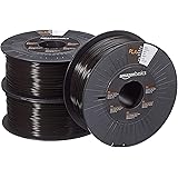 Amazon Basics 3D-Drucker-Filament aus PLA-Kunststoff, 1.75 mm, Schwarz, 1 kg pro Spule, 3 Stück