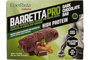 FIBER PASTA BARRETTAPRO Barretta proteica Vegan 30% proteine, Senza Glutine, 140g (4 x 35g)