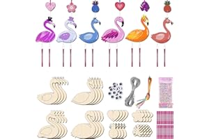 MILIAFLICK Wind Chime Craft Set Children's Flamingo Craft Wind Chime Children Wooden Wind Chime Craft for Painting Flamingo Gift for Girls Boys Children's Birthday Flamingo Party Hawaiian Party Spring