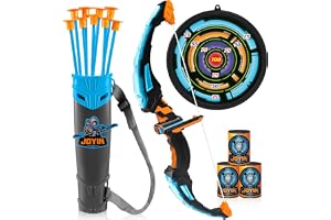 JOYIN LED-rosett och pil för barn, lyser upp bågskytte, leksaksset med sugkoppar pilar, mål och pilfodral, inomhus och utomhu