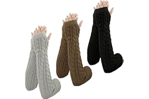 SHEPIN 3 Paar Armstulpen Damen Wolle Pulswärmer Strick Halb Fingerlose Handschuhe Gestrickte Handstulpen Unisex Winterhandschuhe Damenhandschuhe handschuhe Winter Armwärmer