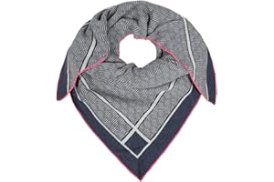 Zwillingsherz, foulard triangolare in cashmere e lana per donne, ragazze, bambini, foulard in cashmere di alta qualità con motivo sobrio – Fazzoletto multifunzione per estate, autunno, inverno blu