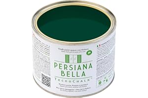 TecnoChalk® Persiana Bella Nuova Chalk Paint Extra Forte - Non Richiede Finitura – Ricolora Senza Carteggiare Persiane, Finestre, Porte e Infissi - Interno/Esterno - Colore Verde RAL 6005 (500 ml)