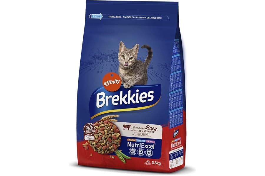 Brekkies Pienso para Gatos con Buey, Verduras y Cereales 3,5kg 3500 g