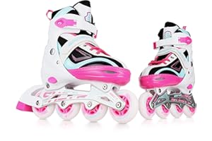 ‎SPORTVIDA SportVida Inline Skates Kinder Erwachsene Inliner 4in1 | Verstellbare Schlittschuhe | Triskates Größenverstellbar ABEC7 Lager | Rollschuhe in Größen 31-42