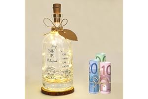 Seutgjie Ruhestand Geschenk, Renteneintritt Geschenk Frauen Männer Geldgeschenke LED Flaschenlicht Originelle Personalisiertes Geschenk