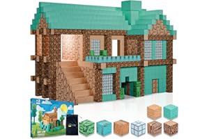 Putman Blocks Magnetische Minecraft Bausteine – 100 Stück Set mit 8 Blockarten + Matte & Tasche – Magnetspiel ab 3 Jahren – Montessori Spielzeug – Magnetwürfel für Kinder – Geschenk Jungen & Mädchen