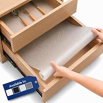 Schubladenmatte von Linda's Essentials (60 x 500 cm) - Antirutschmatte Schubladen Schrankfolie Schrankpapier abwaschbar, Kühlschrank Folie die Schubladen und Regale sauber hält