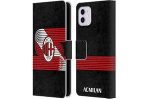 Head Case Designs Licenza Ufficiale AC Milan Diagonale Modelli Cresta Custodia Portafoglio in Pelle Compatibile con Apple iPhone 11