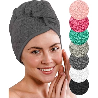 Mikrofaser-Haarturban, 2 Stück – Super Saugfähig, Weich, Mit Knopf, Für Langes & Dickes Haar