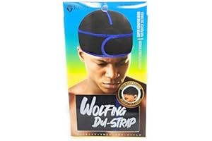 KING.J King J Wolfing Du-Strap #2030 No Strings-Snaps Stringless durag compressing cap, Black/Royal, One size