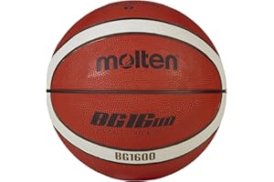 Molten BG1600 Rubber Basketball, Indoor/Outdoor Play, Orange/Ivory