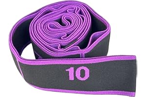 GIMIRO Ceinture de yoga élastique avec 8/9/10/11 boucles pour pilates, fascias, musculation, étirement du corps, ballet, danse, fitness