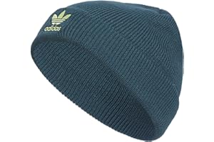 adidas Originals Kids Girl's Boy's Trefoil Beanie, Arctic Night Blue/Pulse Yellow, Arktyczny Niebieski Noc/Żółty Puls