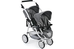 Bayer Chic 2000 68976 Tandem-Buggy Vario - Puppenwagen, Grau (Jeans Gray), 3 bis 7 Jahre alt.