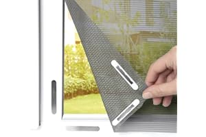 EASYmaxx Zanzariera antipolline per finestre con Magic Click | Tagliata su misura per tutte le finestre fino a 150 x 130 cm | Facile installazione con 12 magneti - senza forare o avvitare [Grigio]