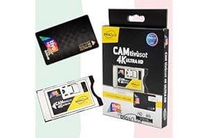 TIVU' SAT TiVuSat DIGIQuest - Scheda UHD nera 4K UHD e EasyMouse 4K Ultra HD SmartCam di DIGIQuest - Modulo UHD CI+ nero incluso, TiVuSat 4K UHD, canali Italiani HD/4K via satellite Eutelsat HotBird 13,0° est