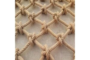 NIANTONG Climbing Netting Mesh Geflochtenes Seilnetz, Hanfseil Kletternetz, Kindertreppe Anti-fallen Balkon Sicherheitsnetz, Foto Wanddekoration Partition Deckennetz, Gartenzaunnetz(Size:2*3M(7*10ft))
