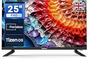 TeeView 25 inch Full HD/FHD 1080P Smart TV Tizen OS TV with Netflix Disney+ Gaming Hub Dolby Audio, Made in the UK