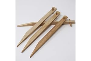 Aquagart Erdanker 100 Stück aus Buchenholz I Holz Bodenanker Holzpﬂock für Jute-Gewebe Böschungsmatte Ufermatte Kokos-Gewebematte I Befestigungspﬂöcke Länge 30 cm I Holzanker mit Querdübel