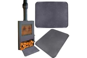 ‎BAUSTER BAUSTER® Kaminbodenplatte aus Metall – Hitzeschutz für Kamin & Ofen – Pulverbeschichtet – Schwarz, Graphit oder Kupfer – 80x49 / 50x60 / 60x80 cm – Funkenschutzplatte (Graphit, 80x60cm)