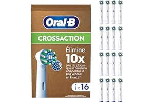 Oral-B Pro Cross Action Brossettes pour Brosse à dents électriques, Pack De 16 Unités, Convient À Une Boîte Aux Lettres