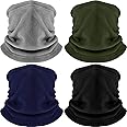 Hicarer 4 Pieces Winter Fleece Neck Warmer Snoods for Men Women Gaiter Thick Thermal Windproof Ski Neck Scarf Balaclava