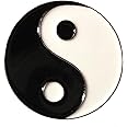Yin and Yang Chinese Symbol Positive Negative Metal Enamel Badge