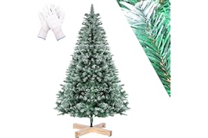AIMOSEN Árbol de Navidad Artificial 210 CM/7 FT Árbol de Navidad (Ø 120 CM-938 Ramas) con Soporte de Madera, Robusto, Realista, Fácil Montaje, Ignífugo, Ideal para Decoracione Navideña de Hogare y Hotele