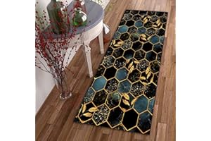 ‎DTUQYX DTUQYX Läufer Lang Flur rutschfest Teppich Küche 90 x 180CM, Polyester Waschbar und Dauerhaft, Schlafzimmer Muster Carpet, für Wohnzimmer Büro Esszimmer, Anpassbar Teppichläufer Meterware