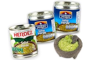 ‎MEXHAUS Salsa Verde Clemente Jacques und Herdez - Grüne Soße aus Mexiko je 210g (Pack von 3), Grüne Sauce aus Tomatillo Verde