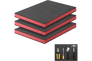 Storystore Polyurethane Foam Sheet 3pcs, 40 x 30 x 2.5cm Tool Box Foam Inserts Cuttable Tool Box Liner Tool Boxes Organiser Inserts for Tool Box, Flight Cases, Camera Storage, DIY Storage System