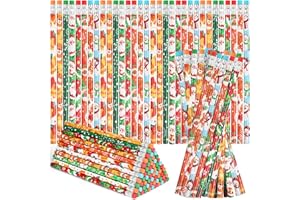 VEYLIN Christmas Pencils, 48 Pack of Xmas Pencils with Erasers Kids Children Holiday Gifts Christmas Classroom Prizes