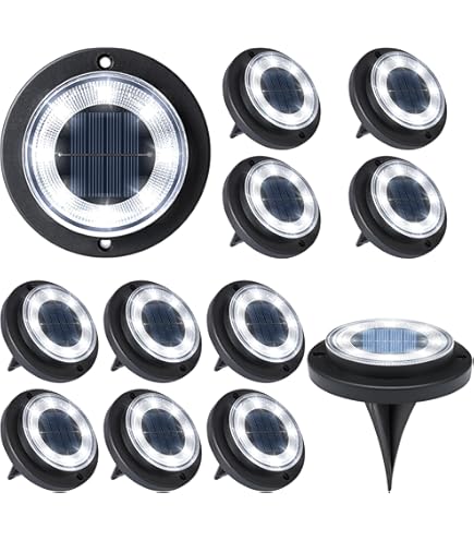 GIACOMO 14 LED Lumière Solaire Extérieur, Lampe Solaires Jardin Au Sol