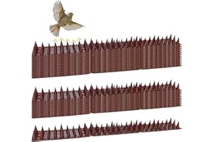 KOKMEYA Bird Spikes - 22 Pack Bird Spikes Deterrent, 21.6 Ft, Keeps Cats, Raccoons, Squirrels, Pigeons Away, Cat Spikes for Indoor & Outdoor Garden Fence