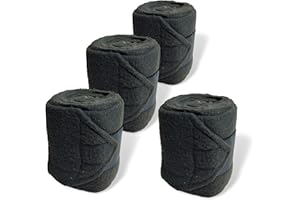 PFERDELINIS Vendas para Caballo de Forro Polar con Cierre – Vendas de Forro Polar Caballo en Juego de 4 Unidades con práctica Bolsa de Almacenamiento (Shetland Pony (Shetty), Color Negro