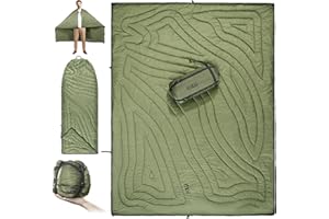 1TG Tactical Coperta da Campeggio Ultraleggera 0.88kg 4-in-1 | Sacco a Pelo, Poncho e Coperta Termica | Impermeabile e Compatta per Trekking, Auto, Emergenza | Isolamento 3M Thinsulate (200x150cm)