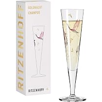 Ritzenhoff Flûte à Champagne Goldnacht N°20 – 200 Ml Verre Cristal Or Véritable – Design Talisman Fleurs De Cerisier – Made In Germany