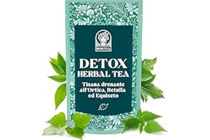 HORTIA DETOX TEA | Tisana Drenante | Diuretico Naturale a base di Tè verde, Ortica, Betulla e Finocchio | Tonificante e Depurativa | Confezione Regalo Salvafreschezza