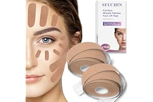 ‎SFUCHIN Face Lifting Tape - SFUCHIN 2.5CM*500CM Multifunktion Anti Falten Face Tape - Zornesfalte Pflaster - High Elastic Kinesiology Facial Stirn Augen Lippen Wrinkle Patches - Doppelkinn Entferner - 2 Rolls