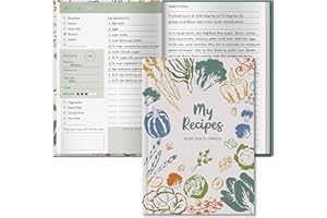 BIROYAL Blank Recipe Book for Own Recipes - Personalised Recipe Journal for 100 Recipes - A5 Recipe Journal to Write Your Own Recipe Book - 224 Pages Empty Cookbook for Family & Cooking Lover
