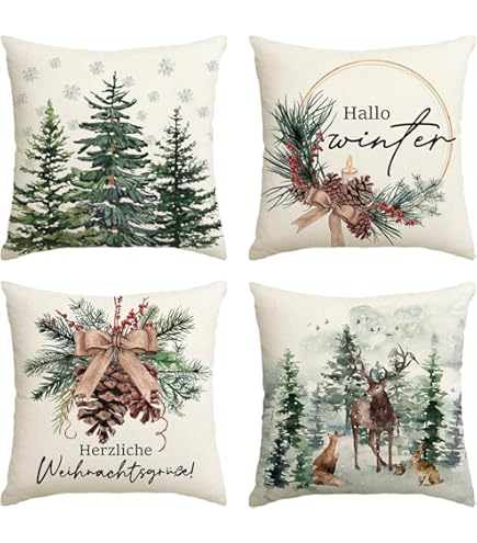 Cuscino In Cotone E Lino Intessuti Con Motivo A Quadri Multicolore 45x45 Cm Eliot 240587