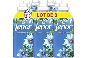 Lenor Adoucissant Lenor 216 Lavages (27x8), Parfum Envolée d’Air, 24H De Fraîcheur Relaxante, Avec Une Touche D’Huiles Essentielles, Testé Dermatologiquement, Fabriqué En France