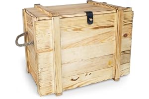 Kistenkolli Altes Land Weinkiste 12er geflammt inkl. Holzwolle/Holzkiste/Geschenkbox/Aufbewahrungsbox/Überraschungskiste/Weinbox/Hochzeitskiste (12er Weinbox)