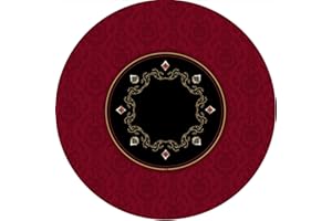 MTJ® Tapis de Poker Victorian Prestige Rond -Surface en Jersey - Antidérapant - Fabriqué en France (Bordeaux, Rond Place Libre 120 cm)